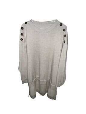 The Sweatshirt Project Oatmeal Cream Crewneck Hi Lo Pullover Sweatshirt Size L